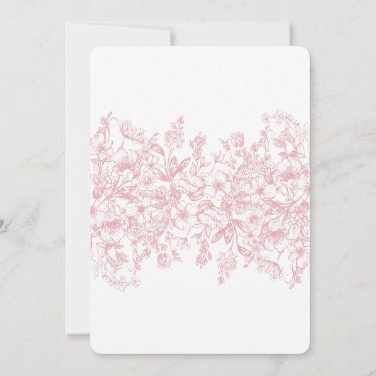 Roze Pastel Chinoiserie Bloemendoop Kaart (Achterkant)