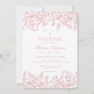 Roze Pastel Chinoiserie  Bloemendoop Kaart