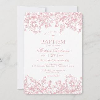Roze Pastel Chinoiserie  Bloemendoop Kaart