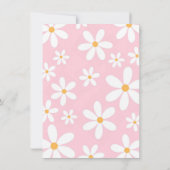 Roze Pastel Daisy Lady Bug Verjaardag uitnodiging (Achterkant)
