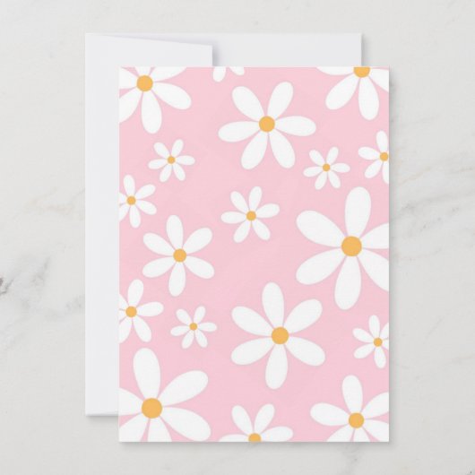 Roze Pastel Daisy Lady Bug Verjaardag uitnodiging (Achterkant)