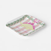 Roze pastel Dinosaur Birthday Party Bord (Gebogen)