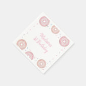 Roze Pastel Donut Sweet One Birthday Servet (Hoek)
