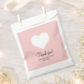 Roze pastel elegante witte hart bruiloft dank u bedankzakje (Geknipt)