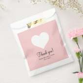 Roze pastel elegante witte hart bruiloft dank u bedankzakje (Gezegeld)