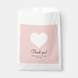 Roze pastel elegante witte hart bruiloft dank u bedankzakje
