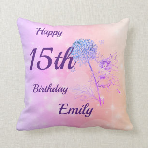 roze pastel Fairy sparkle 15 jaar Kussen