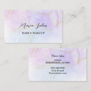 Roze pastel glitter Gold waterverf Visitekaartje
