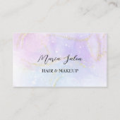 Roze pastel glitter Gold waterverf Visitekaartje (Voorkant)