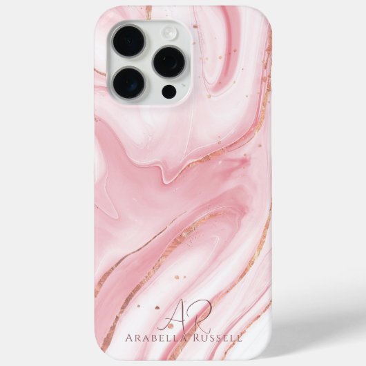 Roze Pastel Goud Glitter Marmer  Case-Mate iPhone Case (Achterkant)
