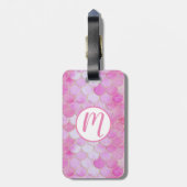 Roze Pastel & Goud Shimmer Zeemeermin Schaal Patro Bagagelabel (Achterkant verticaal)