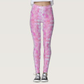 Roze Pastel & Goud Shimmer Zeemeermin Schaal Patro Leggings (Voorkant)