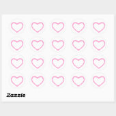 Roze Pastel Hart Krijtbord Kind Tekening Ronde Sticker (Vel)