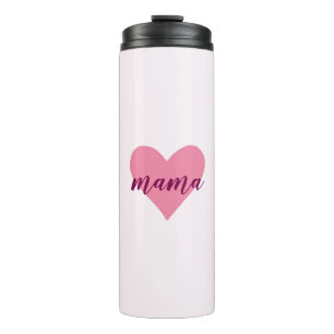 Roze Pastel Hart Thermische Tumbler voor Mam Thermosbeker