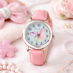 Roze Pastel Kleurnaam Kinderhorloge Cadeau Horloge