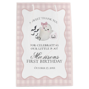 Roze Pastel Little Boo Geest Verjaardagsfeestjes F Medium Cadeauzakje