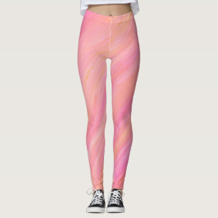 Roze pastel melange geschilderde Leggings