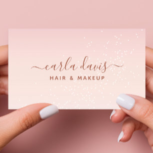 Roze Pastel Ombre Glitter Make-up Artiest Visitekaartje
