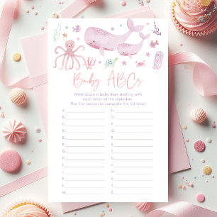 Roze pastel onder het Zee Baby shower ABCs spel