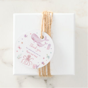 Roze Pastel Onder het Zeeen Baby shower Bedankjes Labels