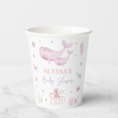 Roze Pastel Onder het Zeeen Baby shower Papieren Bekers (Voorkant)