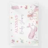 Roze Pastel Onder het Zeeen Baby shower Spandoek (Verticaal)