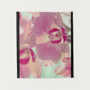 Roze pastel orchidee bloemfloral close wandkleed