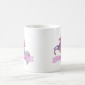 Roze pastel patchwork Unicorn Silhouette Design Co Koffiemok (Center)