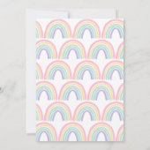 Roze pastel regenboog verjaardag kaart (Achterkant)