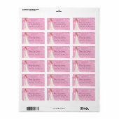 Roze Pastel Romantische bruid retour adres label (Full Sheet)