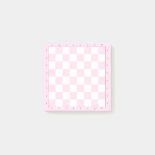 Roze Pastel Schaakbord sjabloon Post-it® Notes