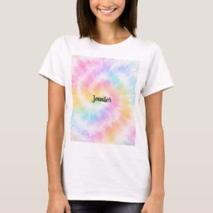 Roze Pastel Tie Dye Meisjesachtig Chic T-shirt