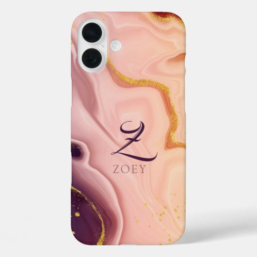 Roze Pastel Violet Glitter Waterverf Case-Mate iPhone Case (Achterkant)