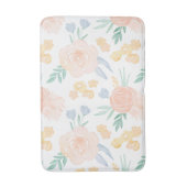 Roze Pastel Waterverf Floral gepersonaliseerd Badmat (Voorkant Verticaal)