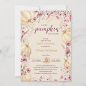 Roze Pastel Waterverf Pompoen herfst wilde bloemen Kaart (Voorkant)