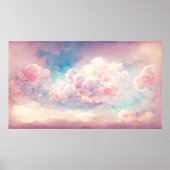 Roze Pastel Wolken Cloudscape Art Poster (Voorkant)