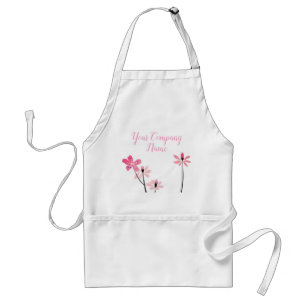 Roze pastelbloemen standaard schort