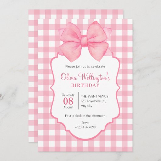 Roze pastelboog verjaardag kaart (Voorkant / Achterkant)