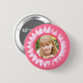 Roze pastellijst met sjabloon van de bloem ronde button 5,7 cm (Voorkant /achterkant)