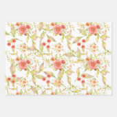 Roze Pastelrozen en Groene Bladeren Gevarieerd Inpakpapier Vel (Voorkant 3)