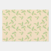 Roze Pastelrozen en Groene Bladeren Gevarieerd Inpakpapier Vel (Voorkant 2)