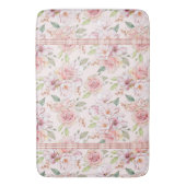  roze pastelrozenpatroon badmat (Voorkant Verticaal)