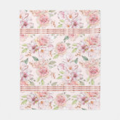  roze pastelrozenpatroon fleece deken (Voorkant)