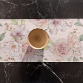  roze pastelrozenpatroon korte tafelloper