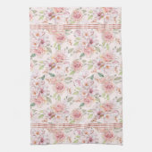  roze pastelrozenpatroon theedoek (Verticaal)