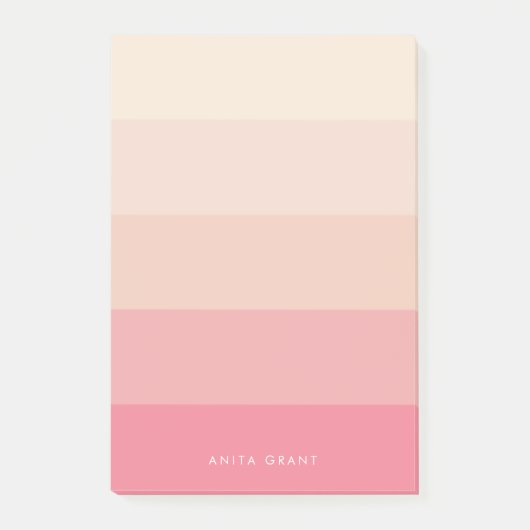 Roze pastelstrepen post-it® notes (Voorkant)