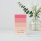 Roze pastelstrepen verticaal visitekaartje (Staand voorkant)