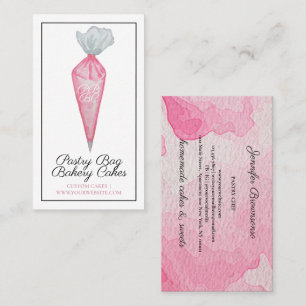 Roze Pastry Zak Waterverf Monogram Bakkerij Visitekaartje