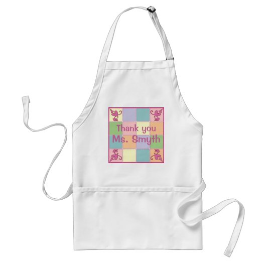 Roze Patchwork Apron Standaard Schort (Voorkant)