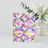 Roze Patchwork Quilt Briefkaart (Staand voorkant)
